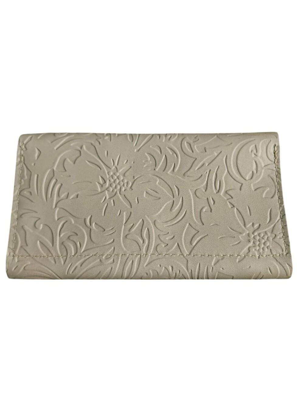 Portland Leather Rancher Wallet Jasmine Floral Embossed Bone Leather Western New - Picture 7 of 8